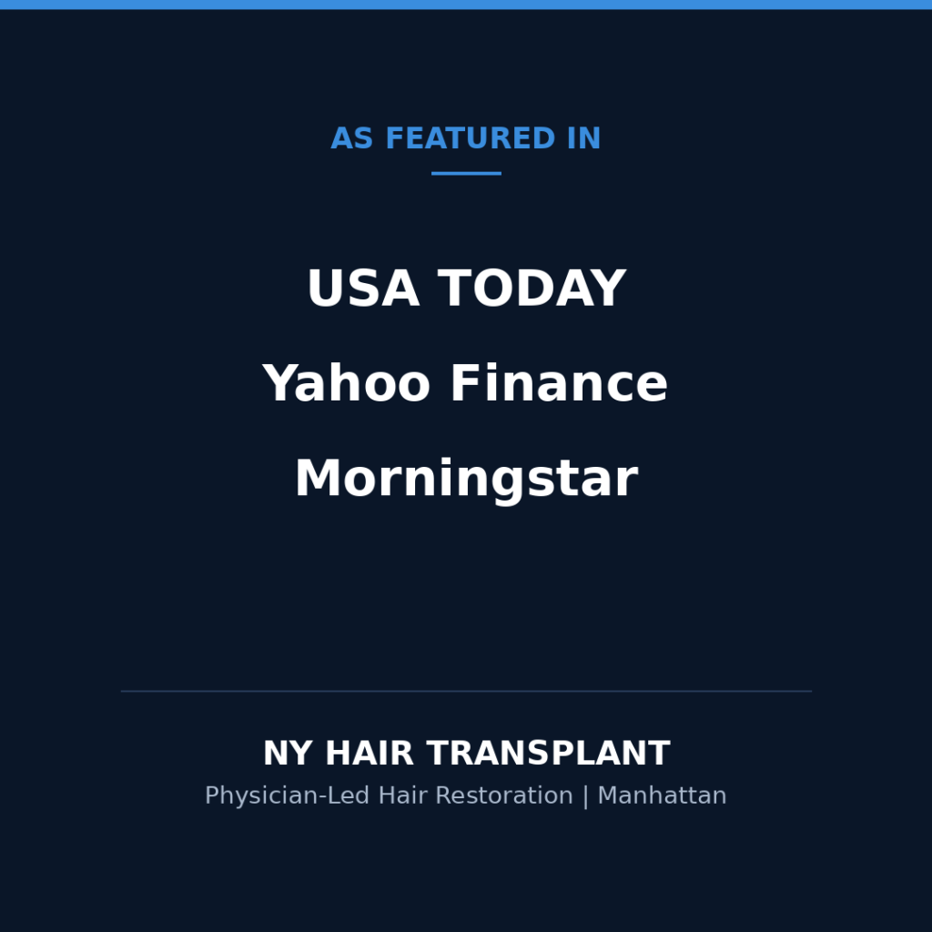 NY Hair Transplant as featured in USA Today, Yahoo Finance, and Morningstar
